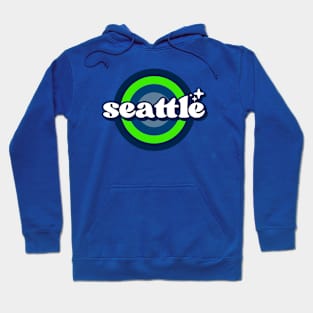 Vintage Seattle Sunset Seal // Retro City Emblem for Seattle, Washington Hoodie